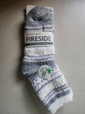 Sofsole Fireside Cozy Lodge Socks - Gray, Pink & Cream